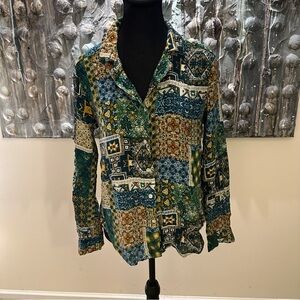 ⭐️ Jane + Delancey Med Multicolor Rayon Patterned Shirt